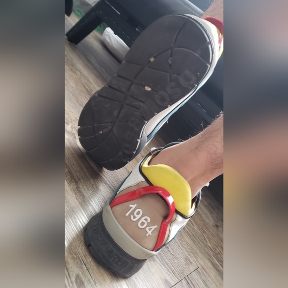 ××× SOLD ××× Dsquared2 Multicolour Lace-up Leather Trainers - Picture 4 of 10